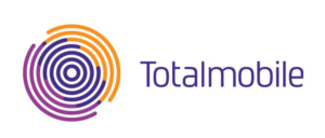 Logo featuring concentric circles in orange, purple, and blue, with the word "Totalmobile" displayed in a modern font.